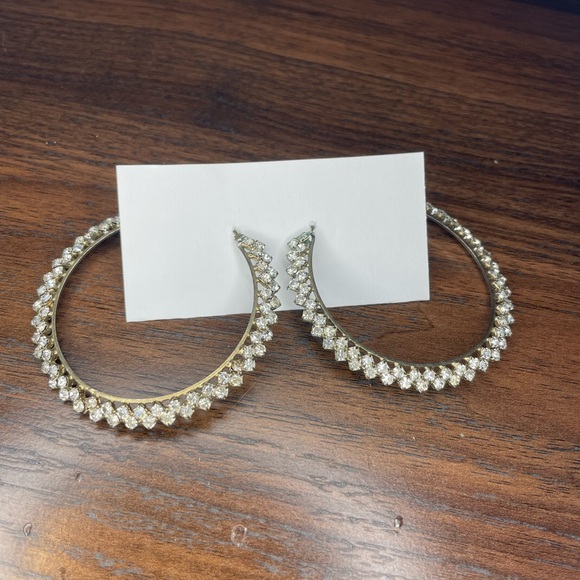 Rhinestone Hoop Earrings - Picture 1 of 3